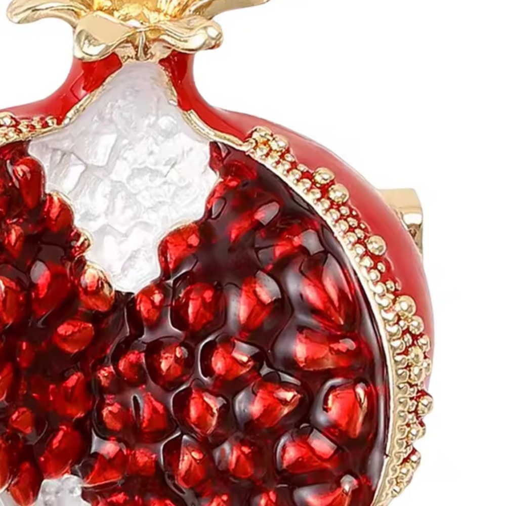 Classic Rhinestone Pomegranate Brooch - Picture 5 of 7